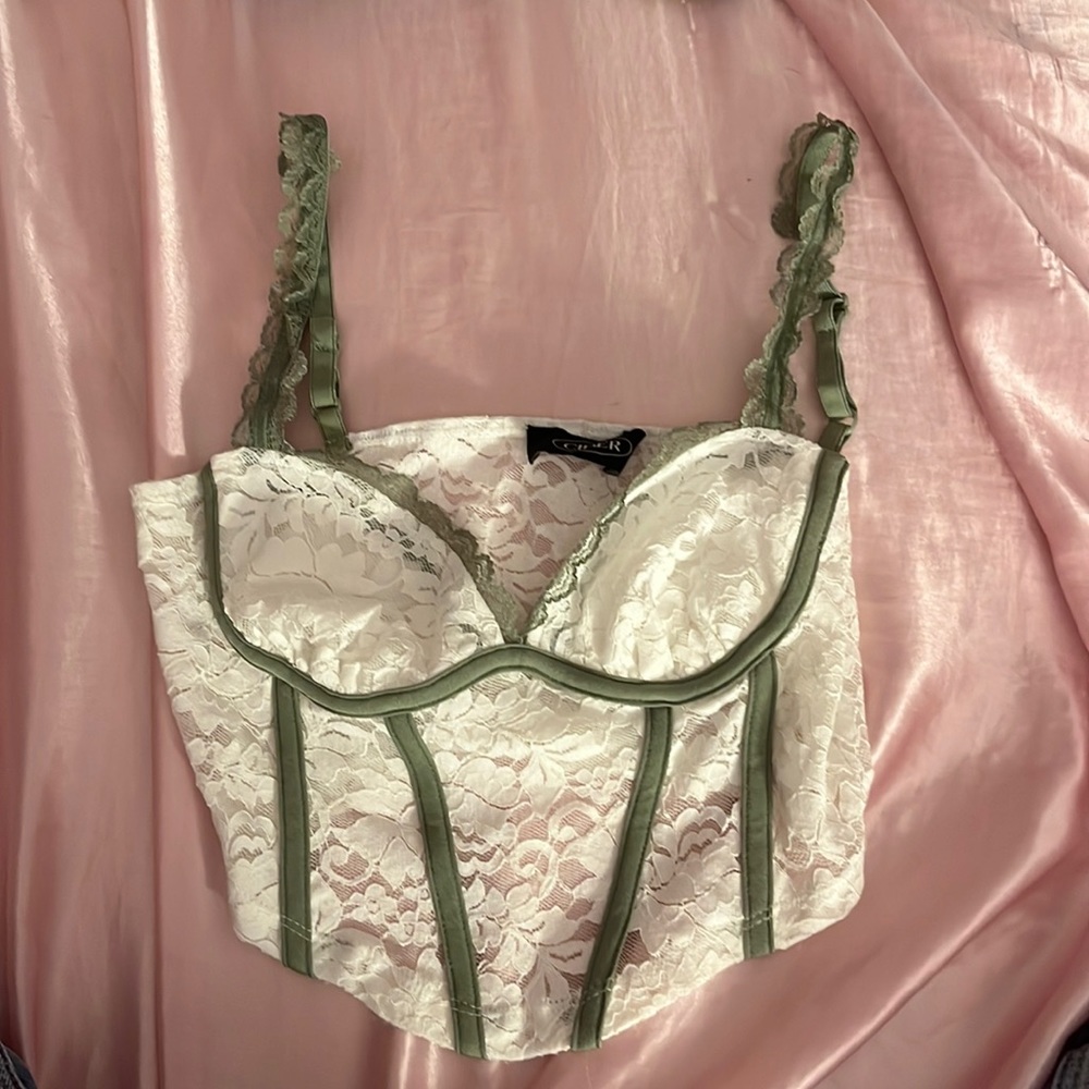 Sage Green Lace Top